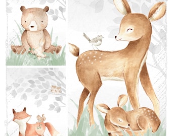 Woodland Deko Nursery Print -  dusty - sage green [A4]