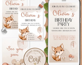 Birthday Invitation Card for Kids Nursery  | Printable, editable Template