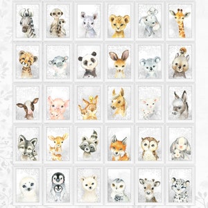 Kinderzimmer Bilder Tiere Kinderbilder Poster A4 |Set 44
