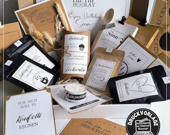 Personalisierbare Geschenkbox für Geburtstag, Frauen, Wellnessbox | DIY bearbeitbare Druckvorlagen| Geburtstagsgeschenk | Freundin Schwester