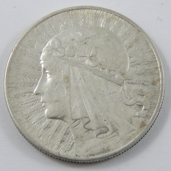 Poland 1933 Silver 10 Zlotych Coin. Nice Condition