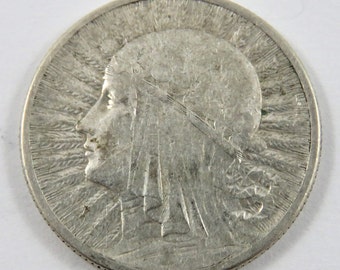 Poland 1934 Silver 2 Zlote Coin.Low Mintage-250000 Coins.