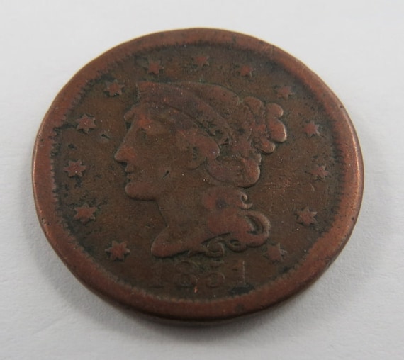 U.S. 1851 Braided Hair One Cent Coin. -  Canada