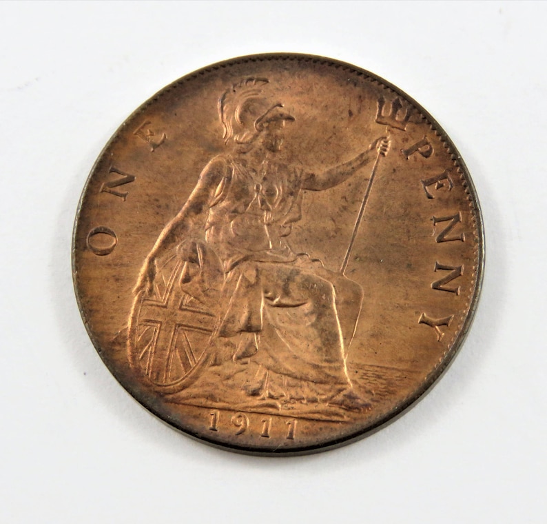 Great Britain 1911 BU One Penny Coin.