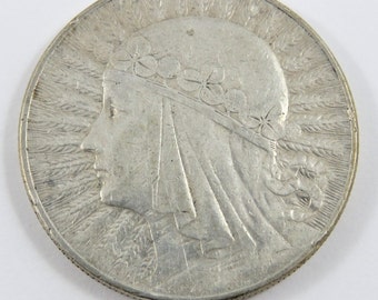 Poland 1932 Silver 10 Zlotych Coin. Warsaw Mint.