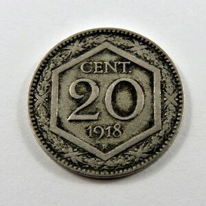 Italy 1918 R 20 Centesimi Coin. image 2