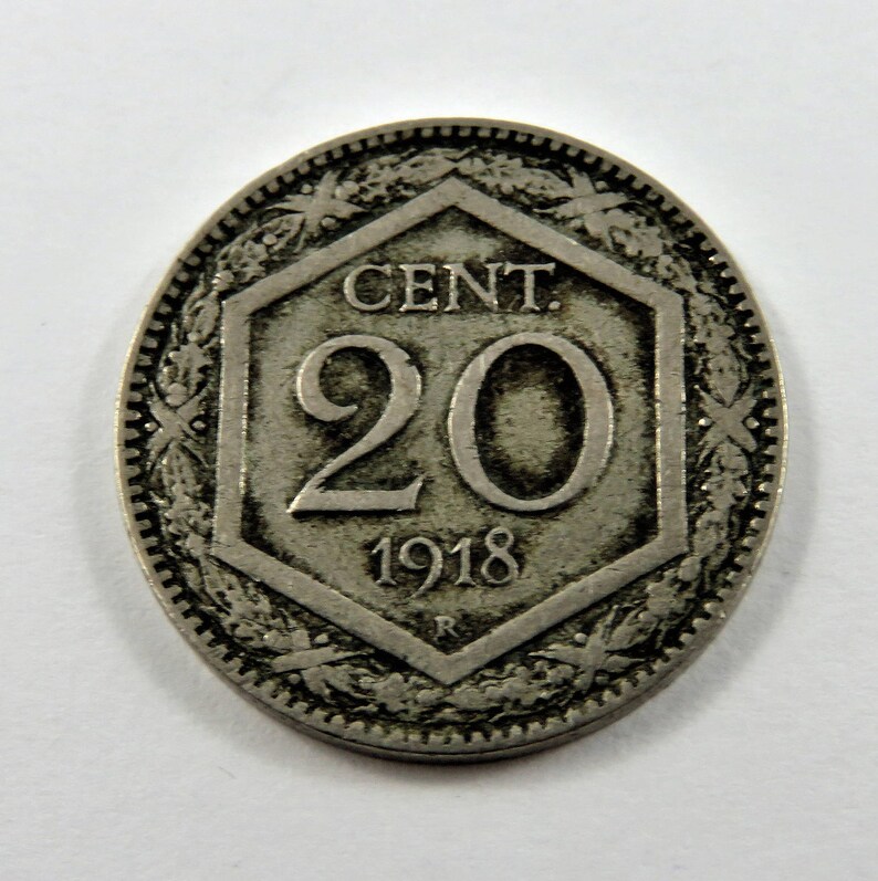 Italy 1918 R 20 Centesimi Coin. image 2