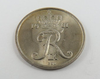 Denmark 1961 25 Ore Coin.