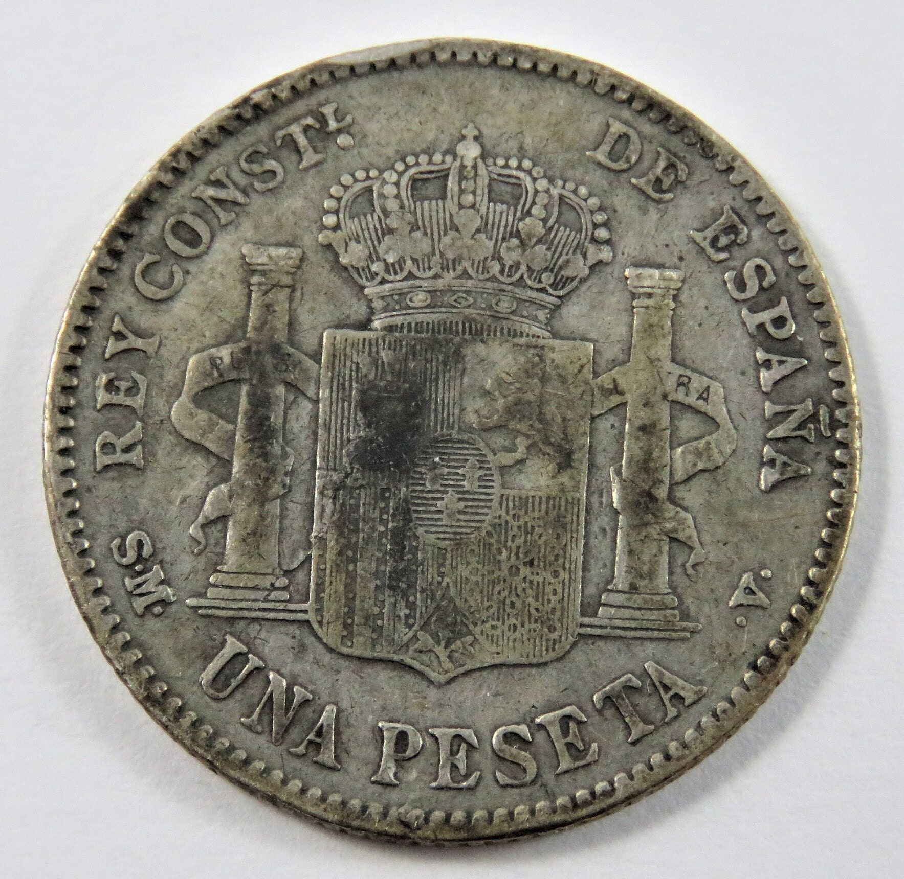 Spain 1903 (03) SM-V Silver Una Peseta Coin. - Etsy Ireland