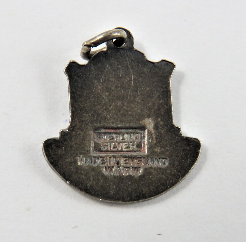 Enameled Peggy/'s Cove Nova Scotia Canada Travel Shield Sterling Silver Charm of Pendant.