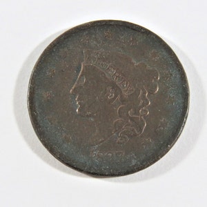 1836 Coronet Liberty Head Large Cent Matron Early Copper Penny