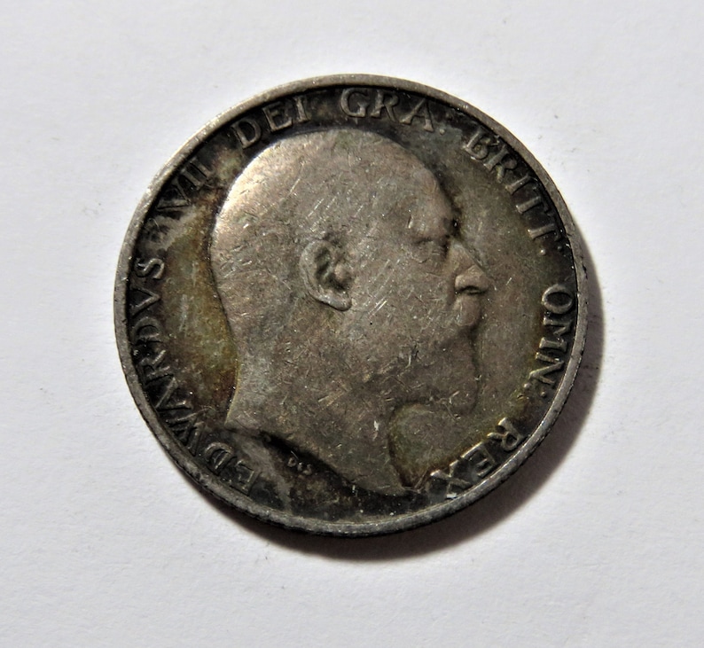 Rim Ding Great Britain 1909 Sterling Silver One Shilling Coin