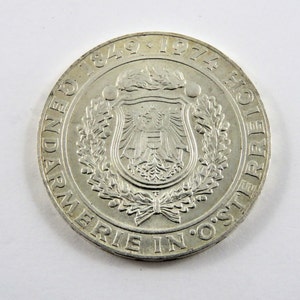 Austria 1974 Silver 50 Schilling Coin.Subject-125th Anniversary-Austrian Police Force.