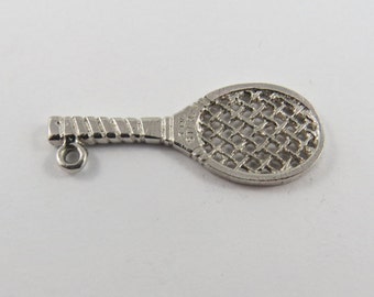 A Tennis Racket Silver Charm of Pendant.