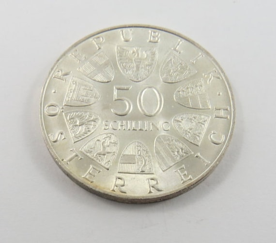 1969 Austria 50 Schillings Maximillian Brilliant Uncirculated Silver Coin