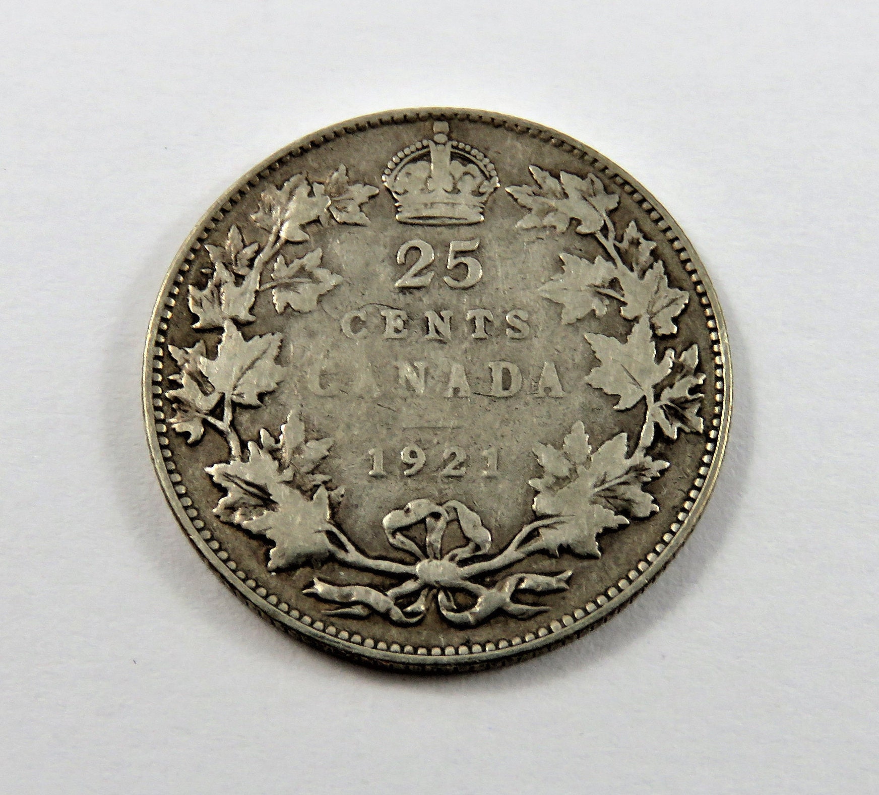 Canada 1921 Silver 25 Cents Coin Semi Key Date Etsy
