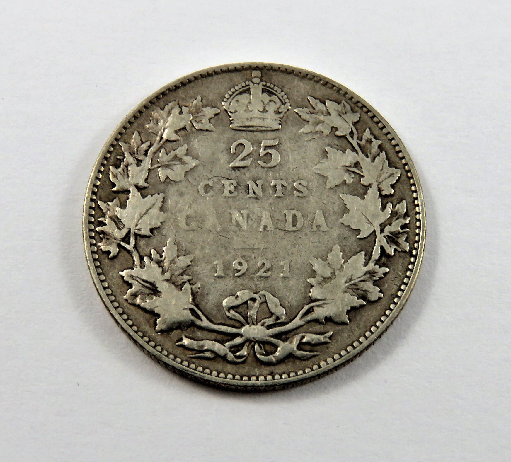 Canada 1921 Silver 25 Cents Coin Semi Key Date Etsy