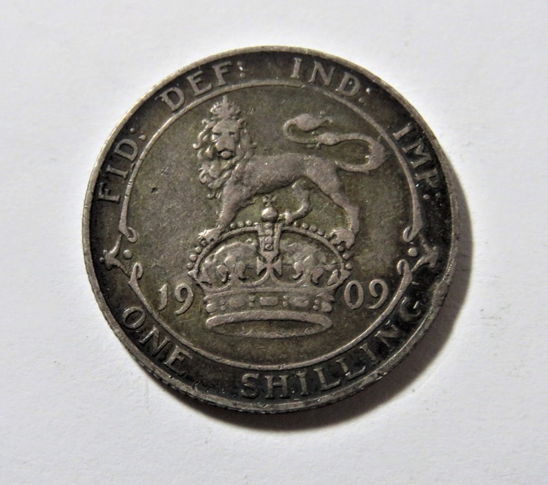 Rim Ding Great Britain 1909 Sterling Silver One Shilling Coin