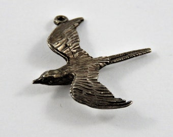 Soaring Hawk of Eagle Sterling Silver Charm of Pendant.