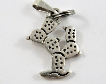 Cactus Sterling Silver Charm or Pendant.