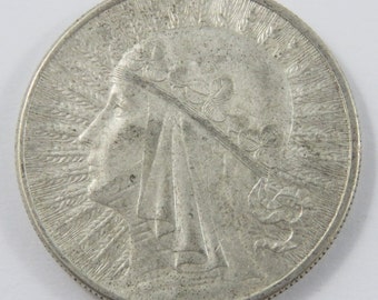 Poland 1932 Silver 10 Zlotych Coin. London Mint.