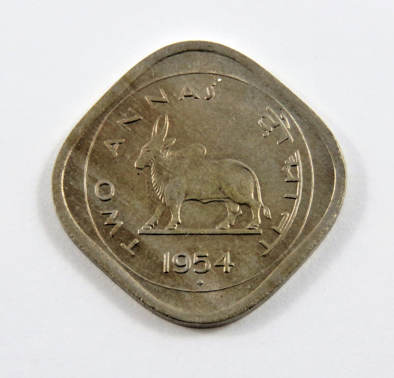 India-Republic 1954 b Two Annas Coin.