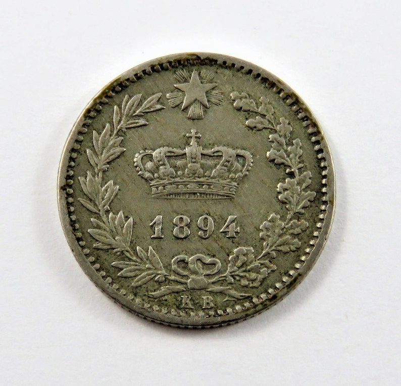 Italy 1894 KB 20 Centesimi Coin.
