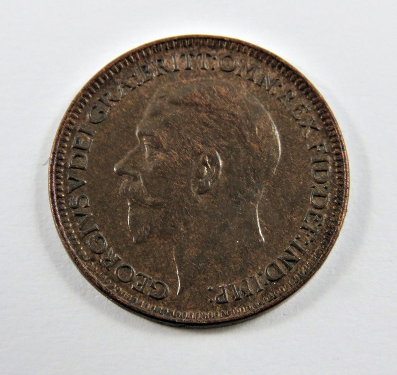Great Britain 1928 Farthing Coin.