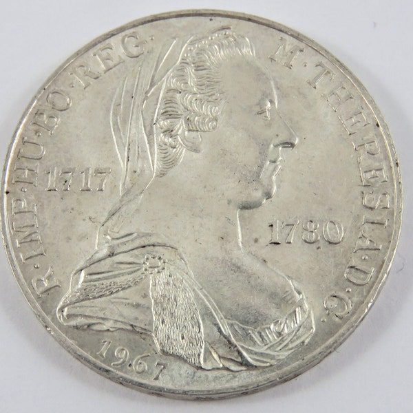 Austria 1967 Silver 25 Schilling Coin. Subject-250th Anniversary of Birth of Maria Theresa, Empress.