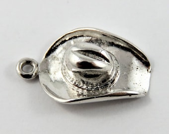 Cowboy Hat Sterling Silver Pendant or Charm.