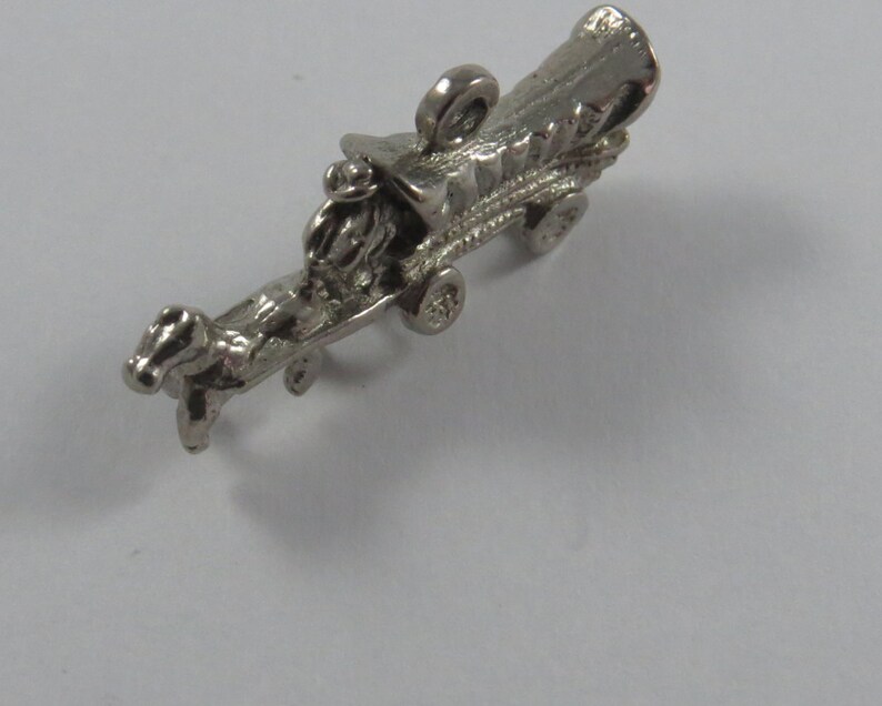 Covered Wagon with Driver Sterling Silver Charm or Pendant.