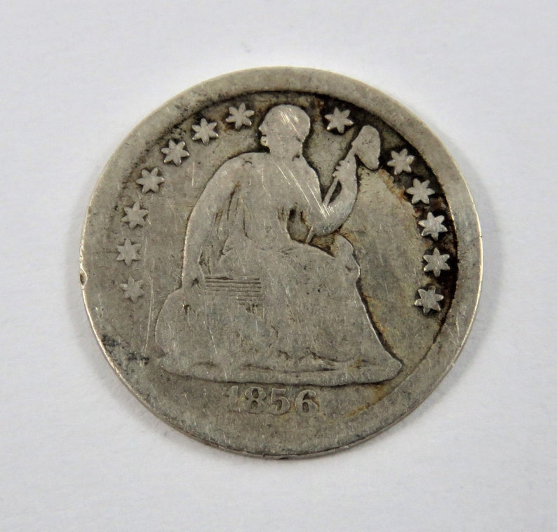 U.S 1856 Seated Liberty Half Dime Coin.