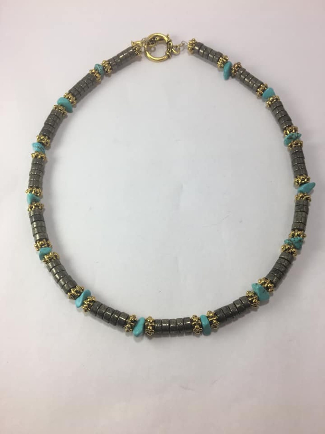 Handmade Men's Genuine Turquoise Necklace Genuine Etsy