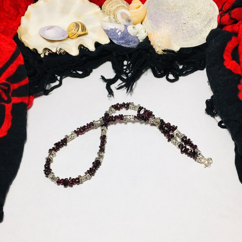 Aquarius Birthstone Garnet Choker Capricorn Jewelry January Birthstone Garnet Necklace for Men Masculine Garnet Gemstone Necklace