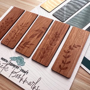 Floral Magnetic Wood Bookmarks | set of 5