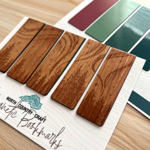 Northern Lights Magnetic Wood Bookmarks | set of 5