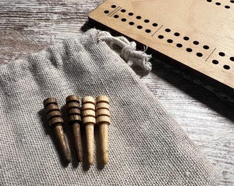 Wooden Replacement Cribbage Pegs for Travel Cribbage Boards