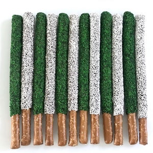 Michigan State MSU Chocolate Covered Pretzel Rods - 1 Dozen / College Care Package / Graduation / Bed Party / Bed Party / College Acceptance