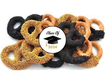 Graduation Chocolate Covered Jumbo Pretzels - Class of 2024 / High School Graduation / College Acceptance / College Care Package / Bed Party