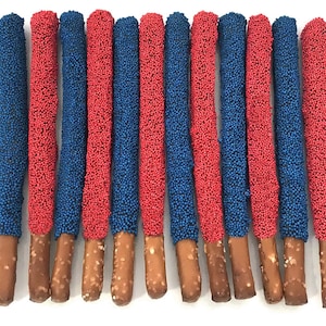 Florida Atlantic University Chocolate Covered Pretzel Rods 1 Dozen / College Acceptance / College Care Package / Graduation Gift / Bed Party