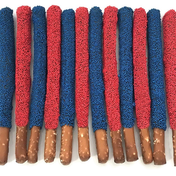 Florida Atlantic University Chocolate Covered Pretzel Rods 1 Dozen / College Acceptance / College Care Package / Graduation Gift / Bed Party