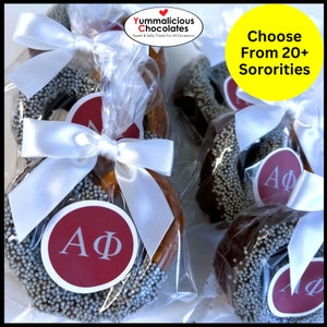 Sorority Chocolate Covered Pretzels - Jumbo Pretzels - Bid Day Gift / Sorority Gift / Initiation Gift / Rush Gift / Little Sister Gift