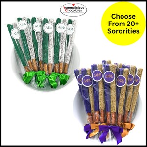 Sorority Chocolate Covered Pretzel Rods - Bid Day Gift / Sorority Gift / Initiation Gift / Rush Gift / Big Little Gift / Big Sis Lil Sis