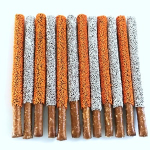 University of Texas Chocolate Covered Pretzel Rods - 1 Dozen College Care Package / Graduation / Bed Party / College Acceptance / UT Austin