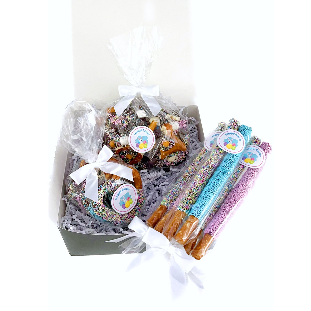 Easter Chocolate Pretzel Rod Gift Box Order by March 22nd for Timely Delivery / Chocolate