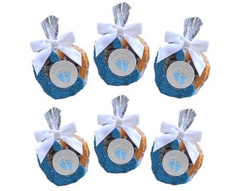 Baby Shower Chocolate Jumbo Pretzels - Boy Blue & White / Sprinkle / Gender Reveal / Baby Shower Favors / Baptism / Baby Naming / Bris