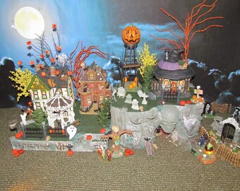 lighted skull halloween display base for department 56 mini village cave platform lemax pw
