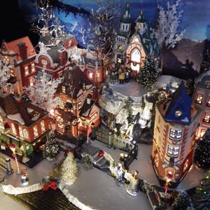 Xdeep Multi-level BiG 64&quot; Christmas VILLAGE DISPLAY PLATFORm  Base, for Department 56, Christmas in City, Grinch, French Country home decor