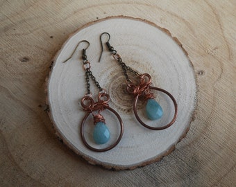 Lyelia | Copper and Amazonite earrings