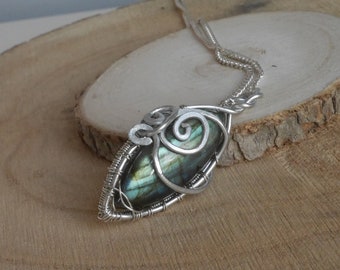 Pendentif en labradorite verte | Vaëlwyn